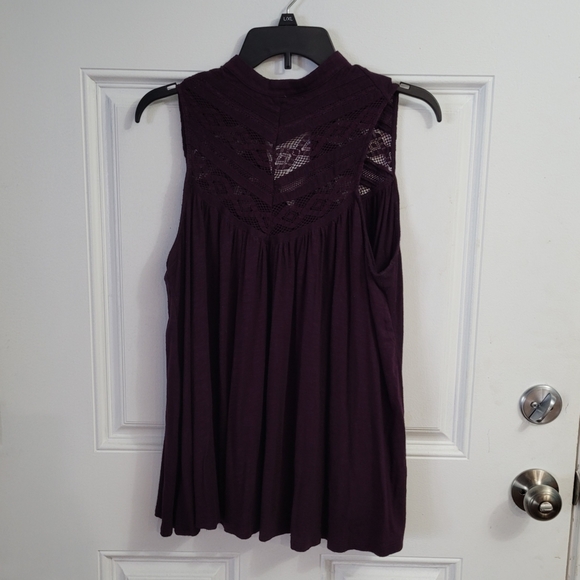 Anthropologie Deletta Brenta Plum Purple Lace Top - Picture 2 of 7